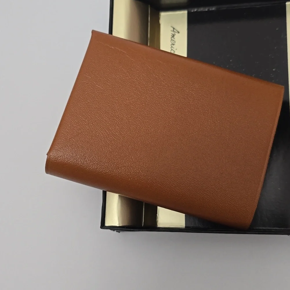 Vintage NIB Amity Key Case Holder Tan Cowhide Leather
